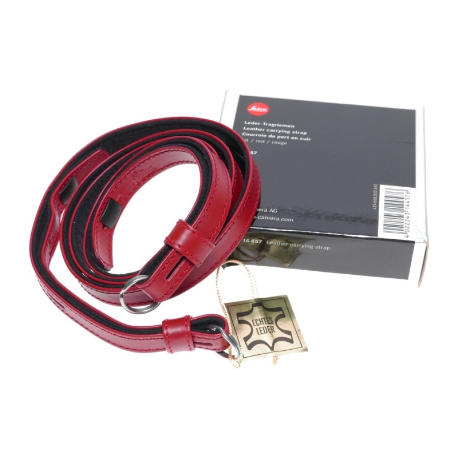 Pre-owned Leica Red Leather Strap (14457), No. 2